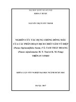 (Luận văn thạc sĩ) nghiên cứu tác  dụng chống đông máu của các phân đoạn dịch chiết sâm vũ diệp và tam thất hoang trên in vitro 