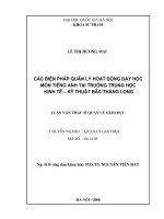(Luận văn thạc sĩ) các biện pháp quản lý hoạt động dạy học môn tiếng anh tại trường trung học kinh tế   kỹ thuật bắc thăng long  