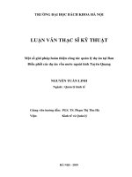 Một số giải pháp hoàn thiện công tác quản lý dự án tại ban điều phối các dự án vốn nước ngoài tỉnh tuyên quang