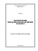 (Luận văn thạc sĩ) bảo vệ quyền con người trong luật hình sự theo pháp luật nước ngoài và luật quốc tế 