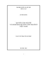(Luận văn thạc sĩ) quyền con người và đảm bảo quyền con người ở việt nam  