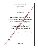 (Luận văn thạc sĩ) khảo sát tình hình sử dụng thuốc hướng thần ở bệnh nhân dưới 18 tuổi điều trị nội trú tại viện sức khỏe tâm thần   bệnh viện bạch mai năm 2017 