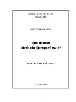 (Luận văn thạc sĩ) định tội danh đối với các tội phạm về ma túy 