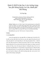(Luận văn thạc sĩ) quản lý thiết bị dạy học ở các trường trung học phổ thông huyện an lão, thành phố hải phòng   