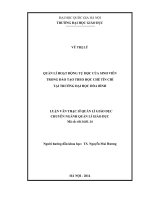 (Luận văn thạc sĩ) quản lý hoạt động tự học của sinh viên trong đào tạo theo học chế tín chỉ tại trường đại học hòa bình 