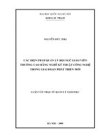 (Luận văn thạc sĩ) các biện pháp quản lý đội ngũ giáo viên trường cao đẳng nghề kỹ thuật công nghệ trong giai đoạn phát triển mới 