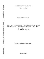 (Luận văn thạc sĩ) pháp luật về lao động tàn tật ở việt nam 
