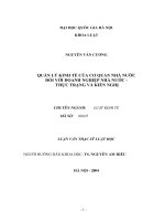 (Luận văn thạc sĩ) quản lý kinh tế của cơ quan nhà nước đối với doanh nghiệp nhà nước 