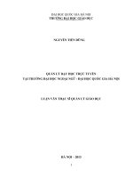 (Luận văn thạc sĩ) quản lý dạy học trực tuyến tại trường đại học ngoại ngữ   đại học quốc gia hà nội   