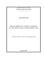 (Luận án tiến sĩ) chế tạo, nghiên cứu cấu trúc và tính chất của một số hệ vật liệu vàng kích thước nano   luận án TS  khoa học vật chất 94401 