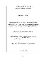 (Luận văn thạc sĩ) phát triển tư duy sáng tạo cho học sinh thông qua dạy học giải toán giới hạn trong chương trình toán trung học phổ thông   