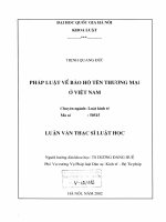 (Luận văn thạc sĩ) pháp luật về bảo hộ tên thương mại ở việt nam luận văn ths  luật 5 05 15 