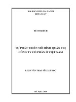 (Luận văn thạc sĩ) sự phát triển mô hình quản trị công ty cổ phần ở việt nam 
