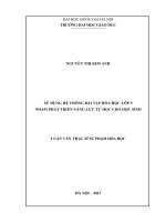 (Luận văn thạc sĩ) sử dụng hệ thống bài tập hóa học lớp 9 nhằm phát triển năng lực tự học cho học sinh   