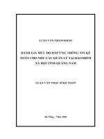 ĐÁNH GIÁ mức độ đáp ỨNG THÔNG TIN kế TOÁN CHO NHU cầu QUẢN lý tại bảo HIỂM xã hội TỈNH QUẢNG NAM