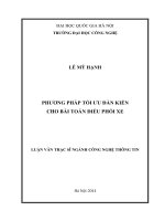(Luận văn thạc sĩ) phương pháp tối ưu đàn kiến cho bài toán điều  phối xe 