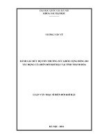 (Luận văn thạc sĩ) đánh giá mức độ tổn thương sức khỏe cộng đồng do tác động của biến đổi khí hậu tại tỉnh thanh hóa   