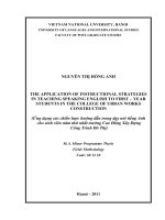 (Luận văn thạc sĩ) the application of instructional strategies in teaching speaking english to first year students in the college of urban works construction 