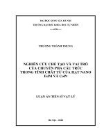 (Luận án tiến sĩ) nghiên cứu chế tạo và vai trò của chuyển pha cấu trúc trong tính chất từ của hạt nano fepd và copt 