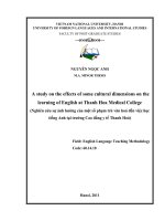 (Luận văn thạc sĩ) a study on the effects of some cultural dimensions on the learning of english at thanh hoa medical college 