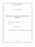 (Luận văn thạc sĩ) một số kỹ thuật cài tin trong ảnh BITMAP 