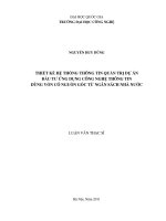 (Luận văn thạc sĩ) thiết kế hệ thống thông tin quản trị dự án đầu tư ứng dụng công nghệ thông tin dùng vốn có nguồn gốc từ ngân sách nhà nước 