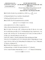 Đề chọn đội tuyển thi HSG toán quốc gia năm 2020 – 2021 sở GDĐT hưng yên 