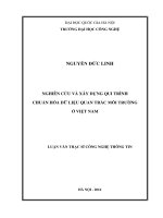 (Luận văn thạc sĩ) nghiên cứu và xây dựng qui trình chuẩn hóa dữ liệu quan trắc môi trường ở việt nam 