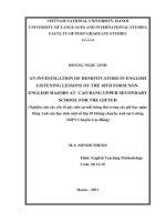 (Luận văn thạc sĩ) an investigation of demotivators in english listening lessons of the 10th form non  english majors at cao bang upper secondary school for the gifted  