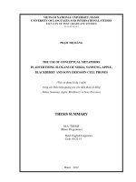 (Luận văn thạc sĩ) the use of conceptual metaphors in advertising slogans of nokia, samsung, apple, blackberry and sony ericsson cell phones 