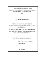 (Luận văn thạc sĩ) the use of warm up activities in motivating 10th form students to learn reading skill 
