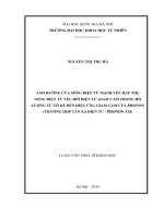 (Luận văn thạc sĩ) ảnh hưởng của sóng điện từ mạnh lên sóng  điện từ yếu bởi điện tử giam cầm trong hố lượng tử có kể đến hiệu ứng giam cầm của  phonon 