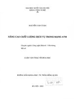 (Luận văn thạc sĩ) nâng cao chất lượng dịch vụ trong mạng ATM  kỹ thuật điện tử và thông tin liên lạc 2 07 00 