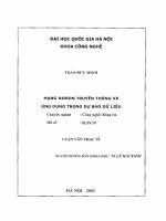 (Luận văn thạc sĩ) mạng nơron truyền thẳng và ứng dụng trong dự báo dữ liệu 
