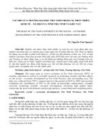 Vai trò của trường Đại học Trà Vinh trong sự phát triển kinh tế – xã hội của tỉnh Trà Vinh và khu vực