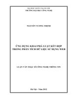 (Luận văn thạc sĩ) ứng dụng khai phá luật kết hợp trong phân tích dữ liệu sử dụng web   
