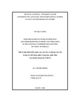 (Luận văn thạc sĩ) some discourse features of requests and their responses in short conversations in the listening comprehension section of TOEFL materials 