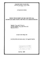 (Luận văn thạc sĩ) phân tích thiết kế hệ chuyên gia đánh giá khả năng chi trả của khách hàng 