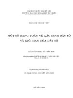 (Luận văn thạc sĩ) một số dạng toán về xác định dãy số và giới hạn dãy số  luận văn thạc sĩ  toán học 60 46 01 13 