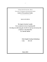 (Luận văn thạc sĩ) the impact of teachers quality on RUS students in terms of speaking skill 