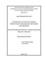 (Luận văn thạc sĩ) a contrastive analysis of nominal substitution in english and vietnamese conversation 