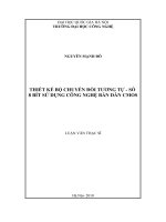(Luận văn thạc sĩ) thiết kế bộ chuyển đổi tương tự   số 8 bít sử dụng công nghệ bán dẫn CMOS   