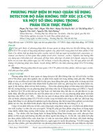 Phương pháp điện di mao quản sử dụng detector độ dẫn không tiếp xúc (CE-C4D) và một số ứng dụng trong phân tích thực phẩm