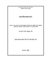 (Luận văn thạc sĩ) nâng cao chất lượng hình ảnh bằng phép toán hình thái, kỹ thuật tìm xương và làm mảnh 