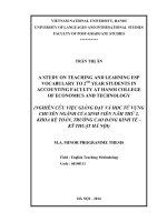 (Luận văn thạc sĩ) a study on teaching and learning ESP vocabulary to 2nd year students in accounting faculty at hanoi college of economics and technology 