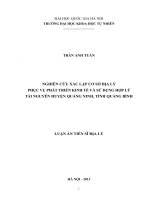 (Luận án tiến sĩ) nghiên cứu xác lập cơ sở địa lý phục vụ phát triển kinh tế và sử dụng hợp lý tài nguyên huyện quảng ninh, tỉnh quảng bình 