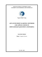 (Luận văn thạc sĩ) advanced deep learning methods and applications in opendomain question answering, các phương pháp học sâu tiên tiến và ứng dụng vào bài toán hệ hỏi đáp miền mở 