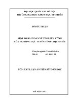 (Luận án tiến sĩ) một số bài toán về tính bền vững của hệ động lực tuyến tính chịu nhiễu 