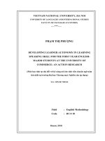 (Luận văn thạc sĩ) developing learner autonomy in learning speaking skill for the first year english major students at the university of commerce an action research 