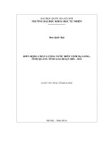 (Luận văn thạc sĩ) biến động chất lượng nước biển vịnh hạ long, tỉnh quảng ninh giai đoạn 2001 2011 